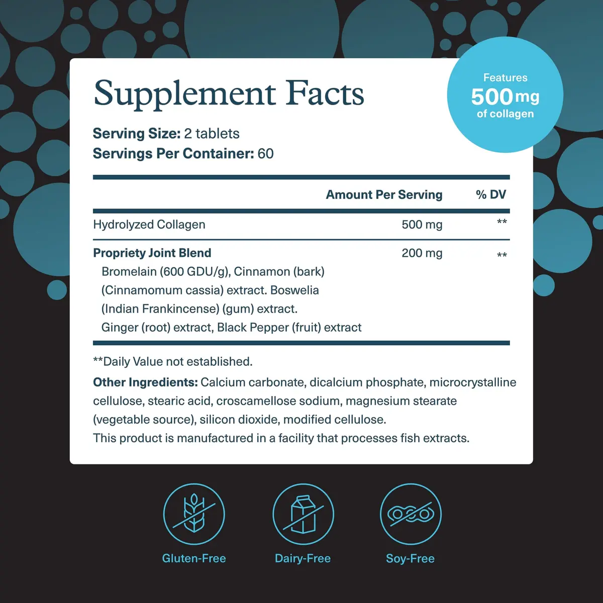Youtheory Men's Joint Collagen Tablets 120 Count (60-Day Supply) | Hydrolyzed Collagen with Boswellia Extract for Joint Comfort - view 2
