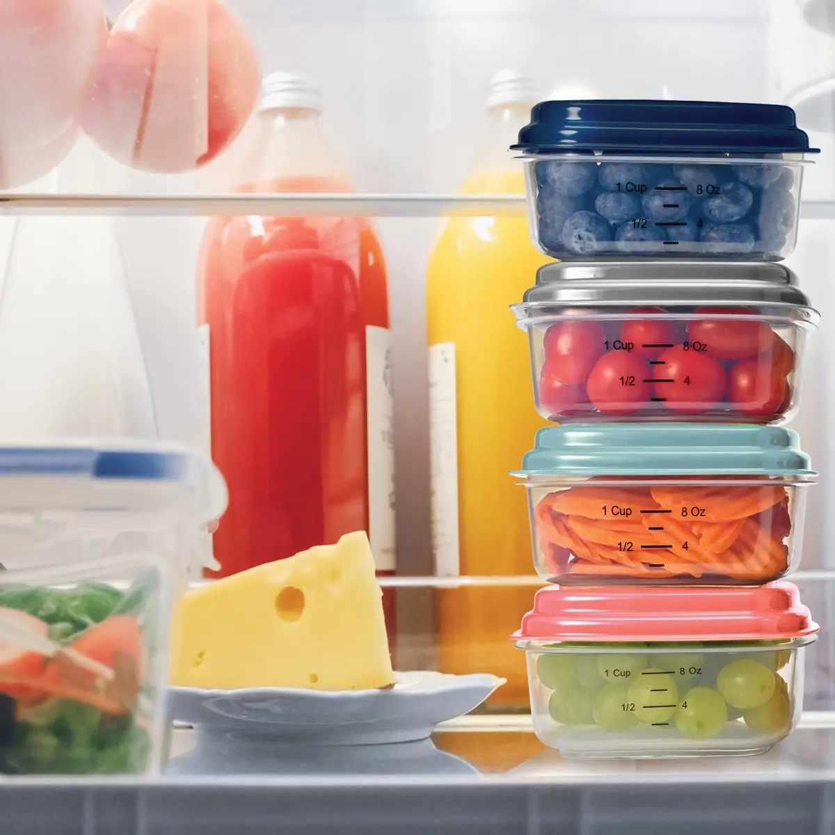 Fit & Fresh Small Plastic Containers With Lids 8 oz | Leakproof Snack & Meal Prep - view 5