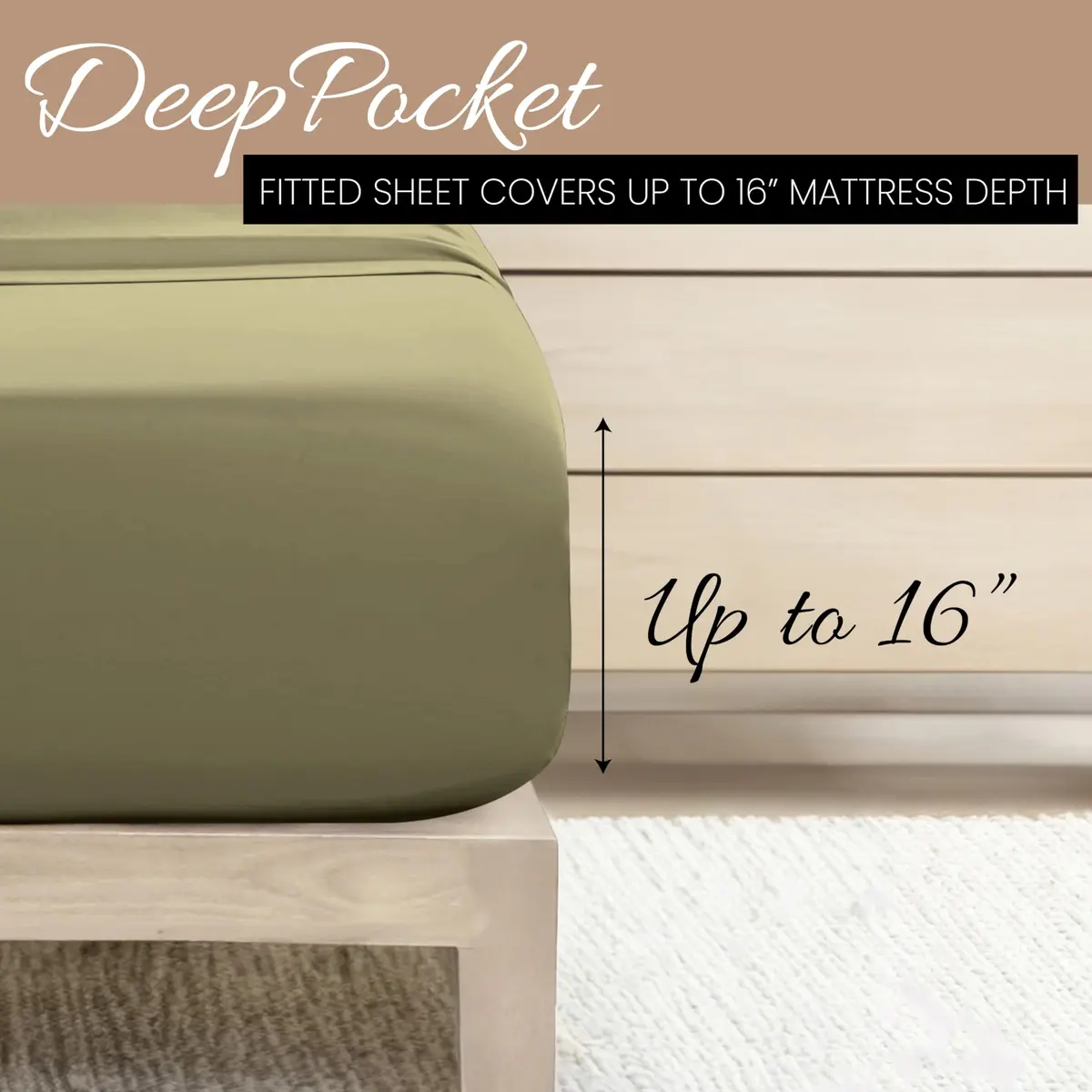 Linen Market Brushed Microfiber Twin Sheet Set 3 Piece – Ultra Soft & Wrinkle-Free, 16" Deep Pocket, Sage - view 5