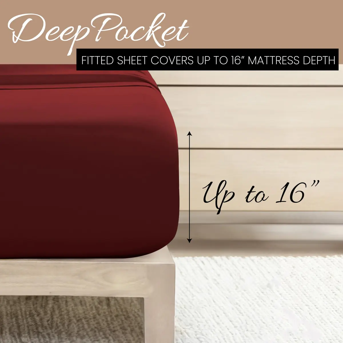 Linen Market California King Bed Sheet Set | Wrinkle-Free Microfiber, Breathable & Durable (1800 Series) - view 5