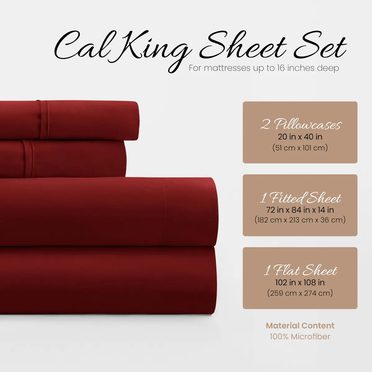 Linen Market California King Bed Sheet Set | Wrinkle-Free Microfiber, Breathable & Durable (1800 Series) - view 2