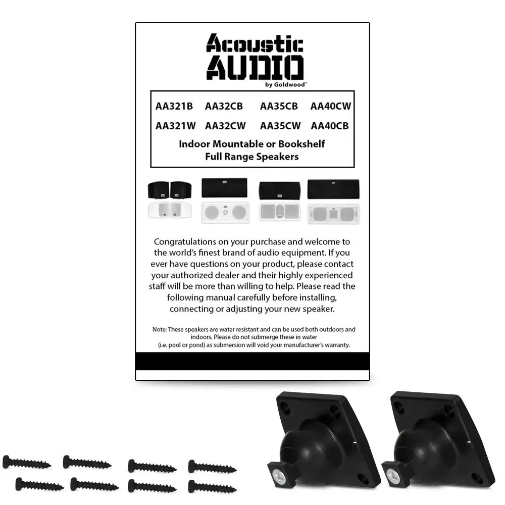 Acoustic Audio AA321B Mountable Indoor Speakers 400 Watts Black Bookshelf Pair | Passive Stereo Speakers for Home Theater & Bookshelf Use - view 5