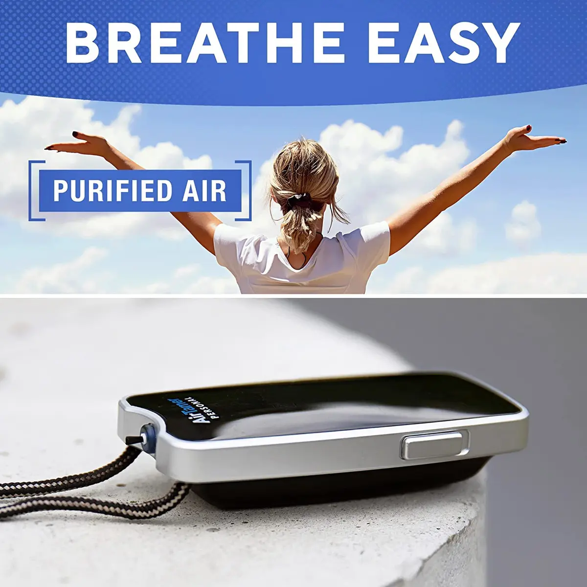 AirTamer A310 Personal Air Purifier Necklace | Ionic Technology for Cleaner Air - view 5