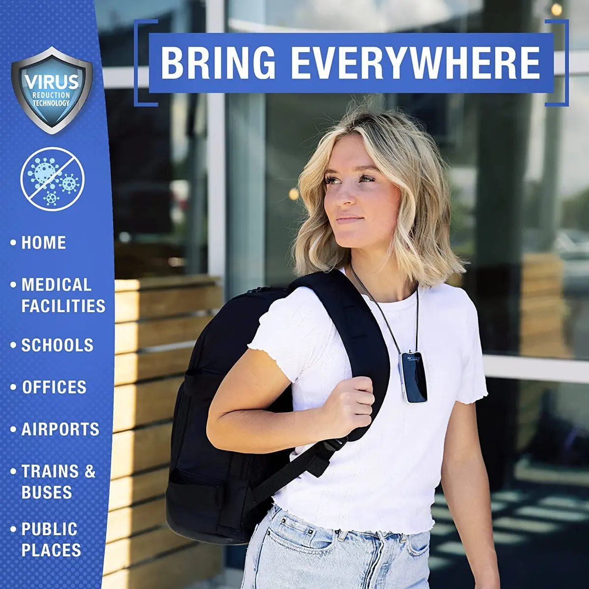 AirTamer A310 Personal Air Purifier Necklace | Ionic Technology for Cleaner Air - view 4