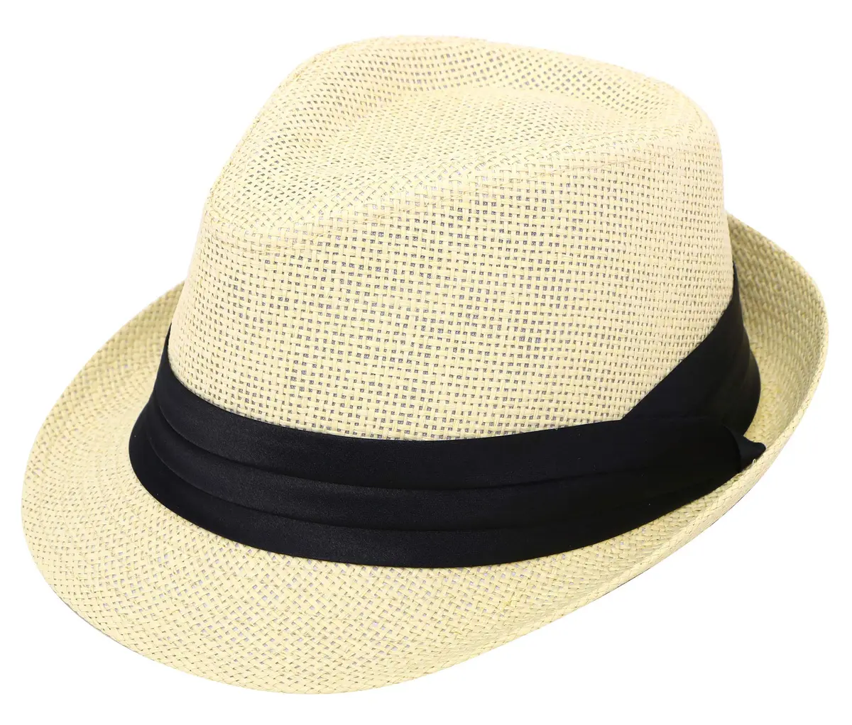Simplicity Fedora Hat Natural | Summer Sun Short Brim Straw Fedora for Men, Adjustable XL - main product image
