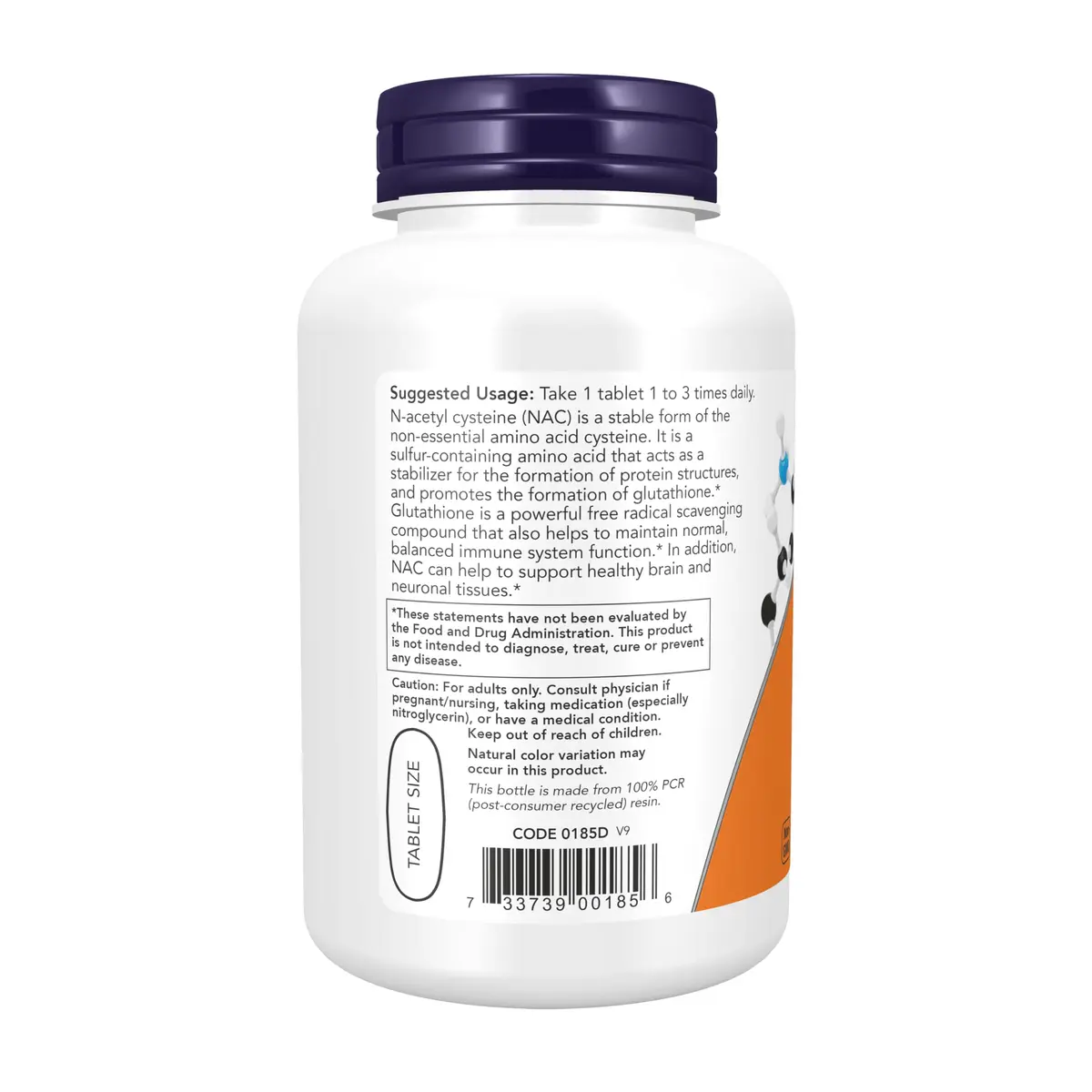 NOW Supplements NAC 1,000 mg | Free Radical & Immune Support | 120 Tablets - view 3