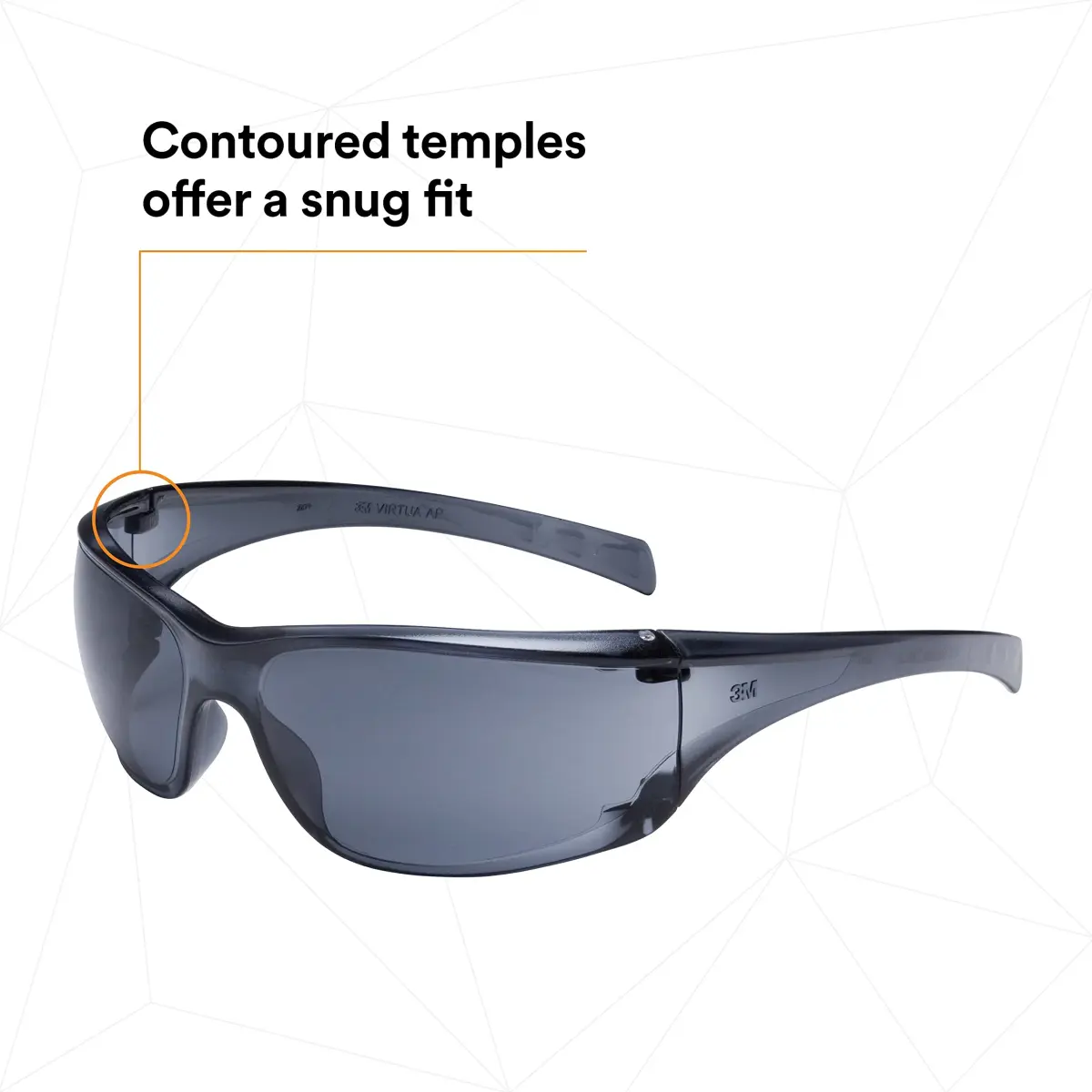 3M Virtua AP Safety Glasses with Side Shields, Anti-Fog Anti-Scratch Gray Lens, Gray Frame, 1 oz | ANSI Z87.1 High Impact Rated - view 7