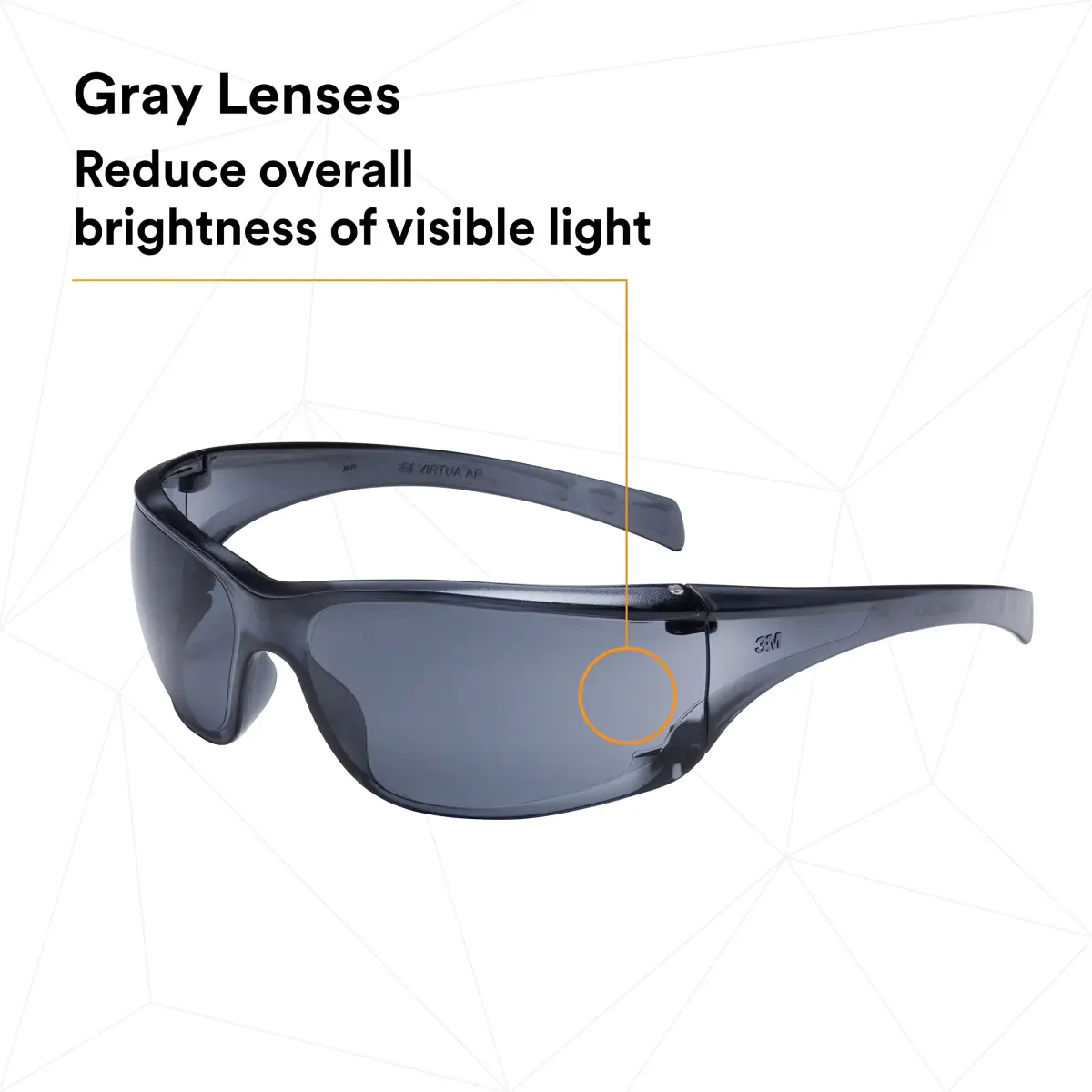 3M Virtua AP Safety Glasses with Side Shields, Anti-Fog Anti-Scratch Gray Lens, Gray Frame, 1 oz | ANSI Z87.1 High Impact Rated - view 8