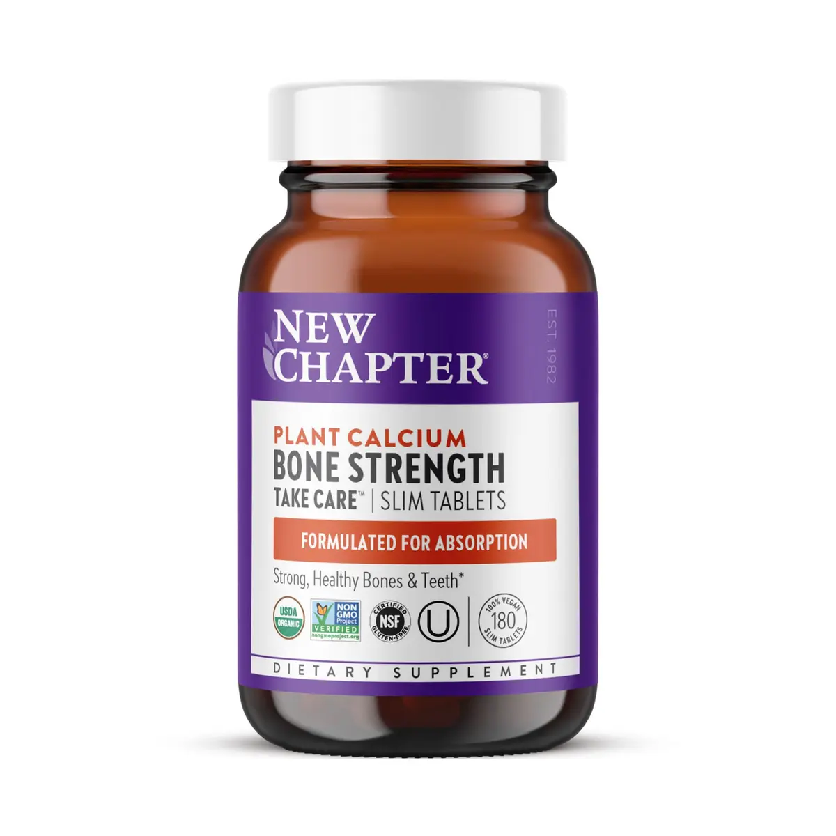 New Chapter Bone Strength Take Care Supplement, 180 Slim Tablets | Supports Bone & Heart Health - main product image