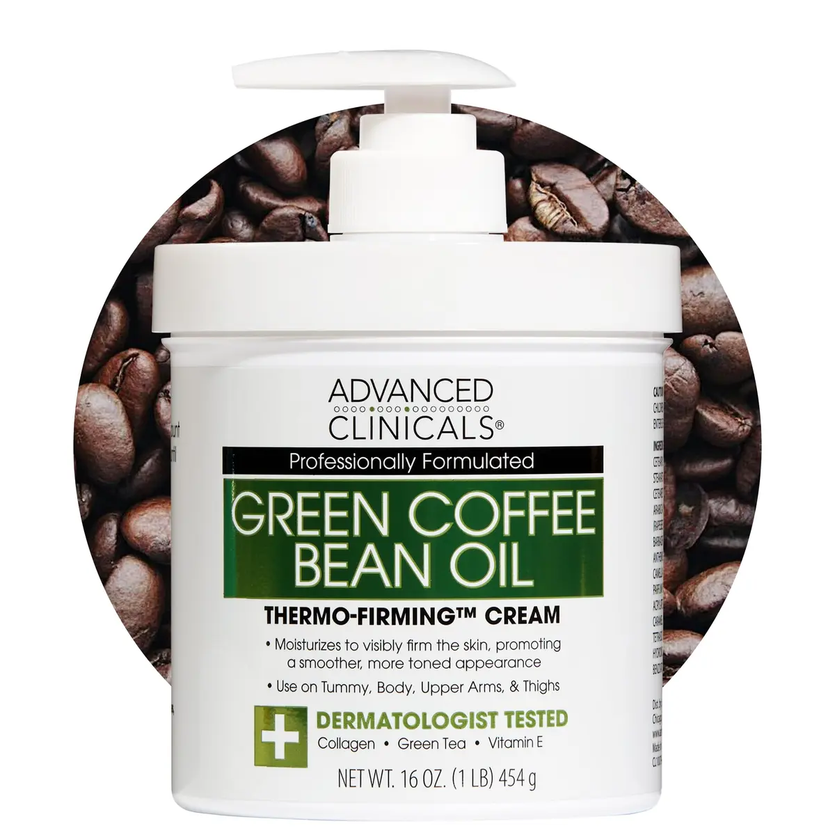 Advanced Clinicals Green Coffee Bean Thermo - Firming Body Lotion 16 Oz | Caffeine & Collagen Moisturizer for Firm, Smooth Skin - main product image