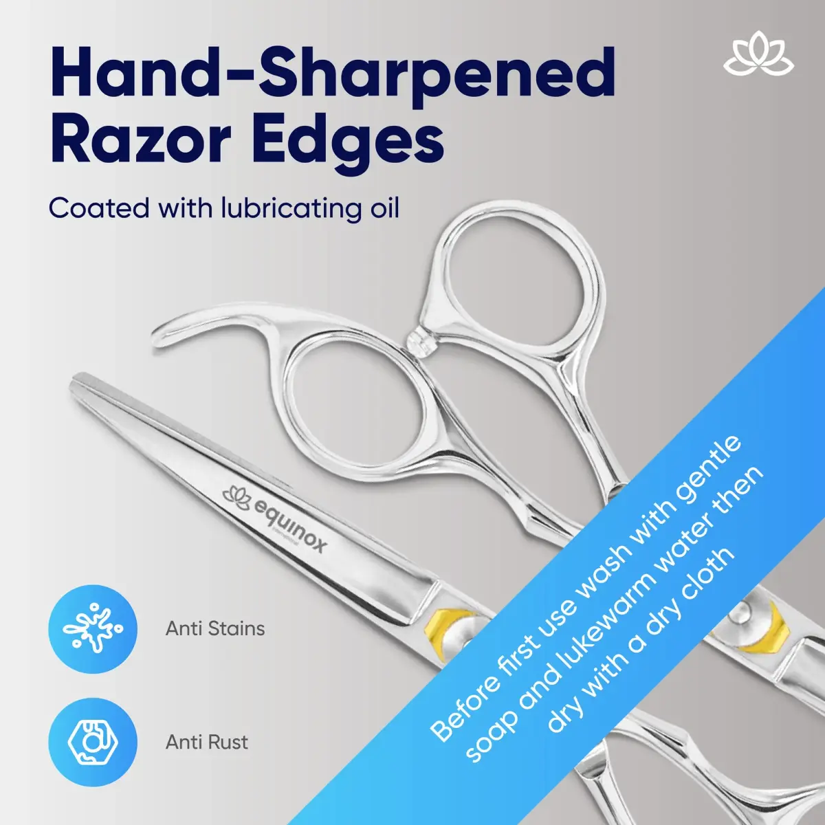 Equinox Professional Razor Edge Series Barber Hair Cutting Scissors 6.5 Inch (16.51 cm) | Japanese Stainless Steel Salon Shears - view 4