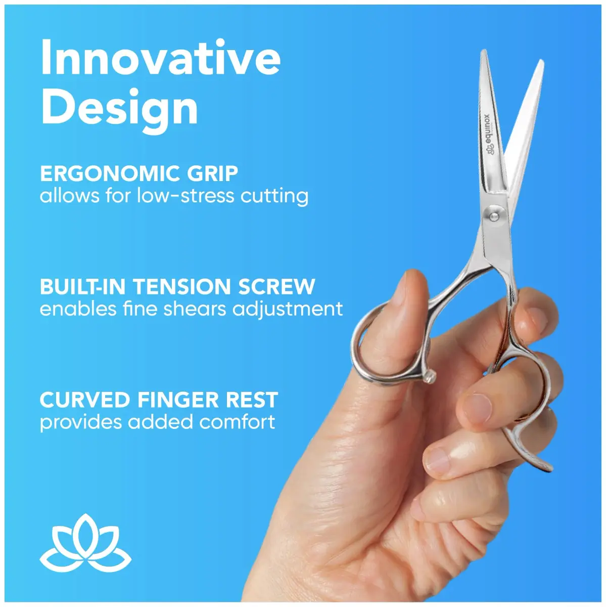 Equinox International 6.0" Barber Hair Cutting Shears | Japanese Stainless Steel, Ergonomic Grip - view 6