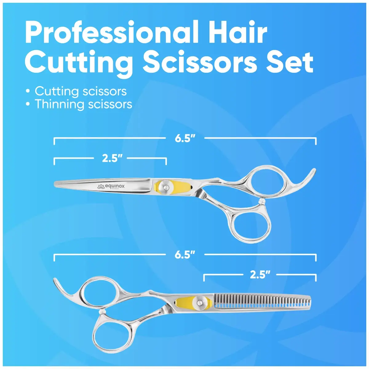 Equinox Professional Razor Edge Series Hair Cutting Shears 6.5 Inches (16.5 cm) | Barber & Thinning Set for Precision Styling - view 2