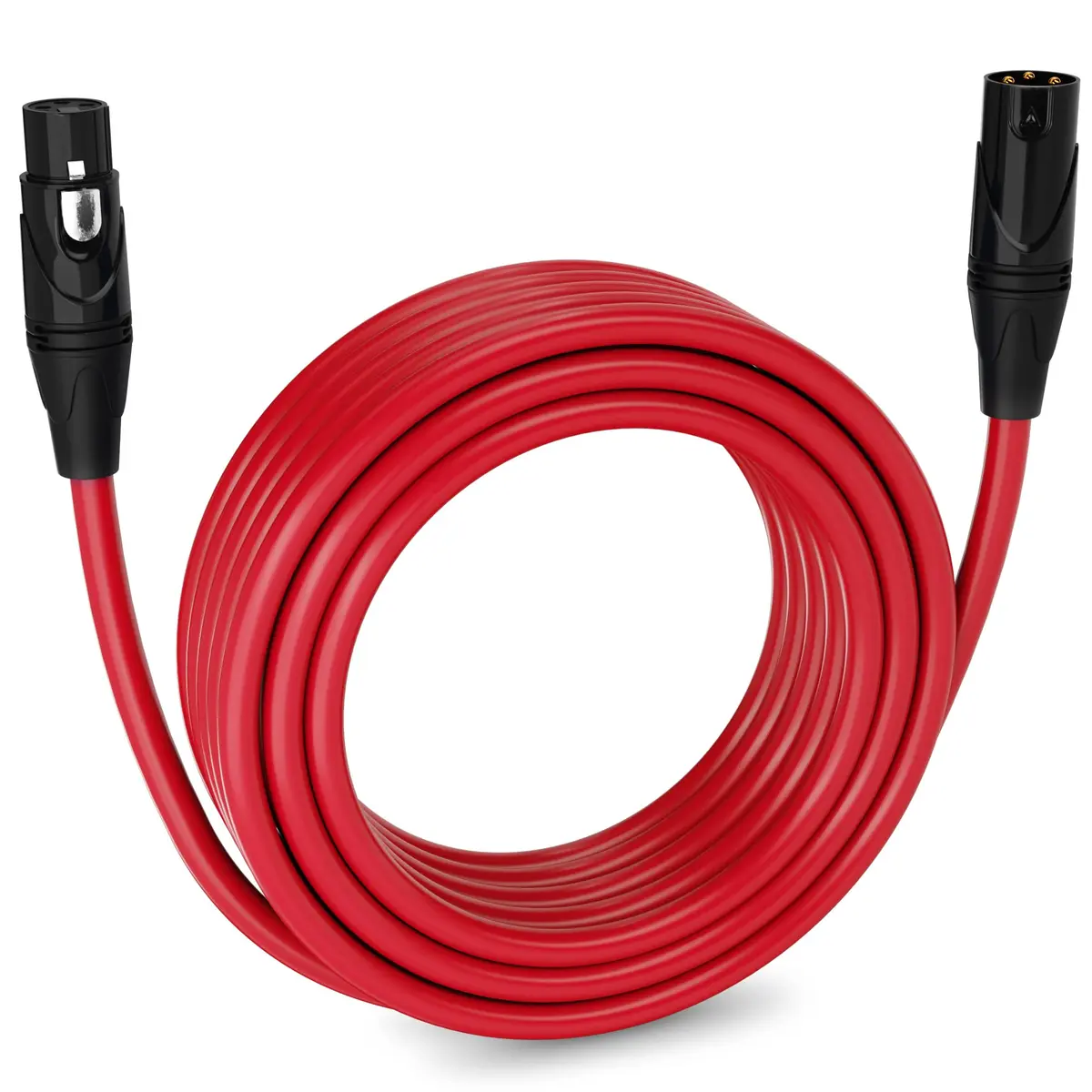 LyxPro 50 ft Balanced XLR Mic Cable | 3-pin Male to Female, Red | Noise-Resistant Audio Connection - main product image