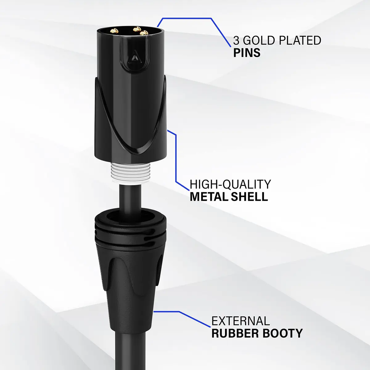 LyxPro 50 ft Balanced XLR Mic Cable | 3-pin Male to Female, Red | Noise-Resistant Audio Connection - view 2