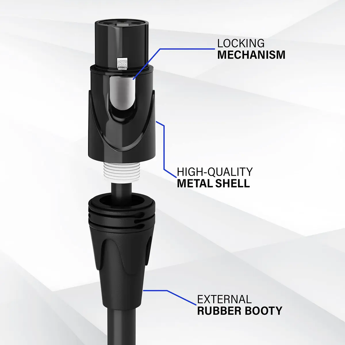 LyxPro 50 ft Balanced XLR Mic Cable | 3-pin Male to Female, Red | Noise-Resistant Audio Connection - view 3