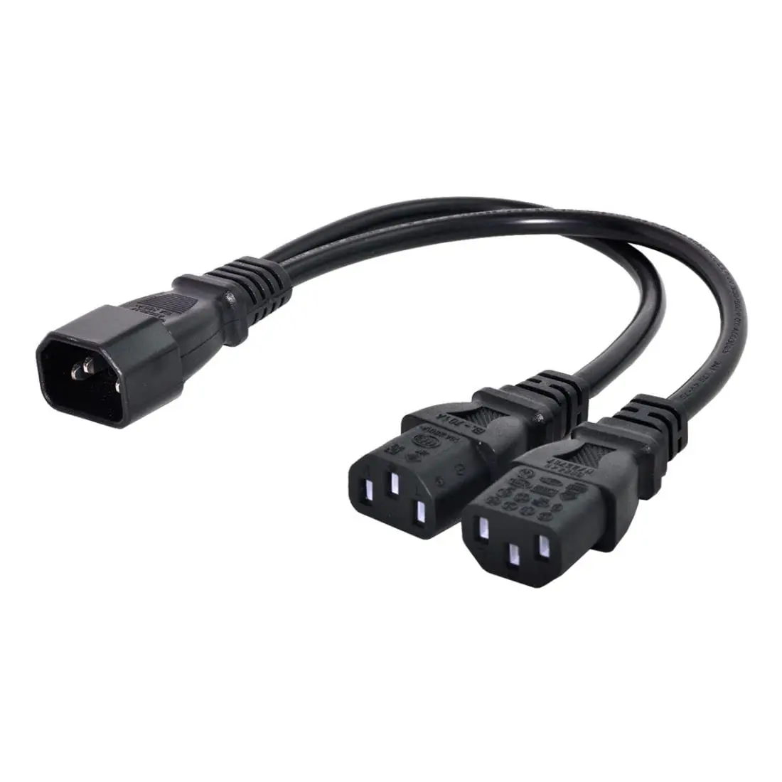 chenyang IEC 320 C14 Male 1 to 2 C13 Female Power Extension Cable 33cm | 10A 250V for Monitor & PC - main product image