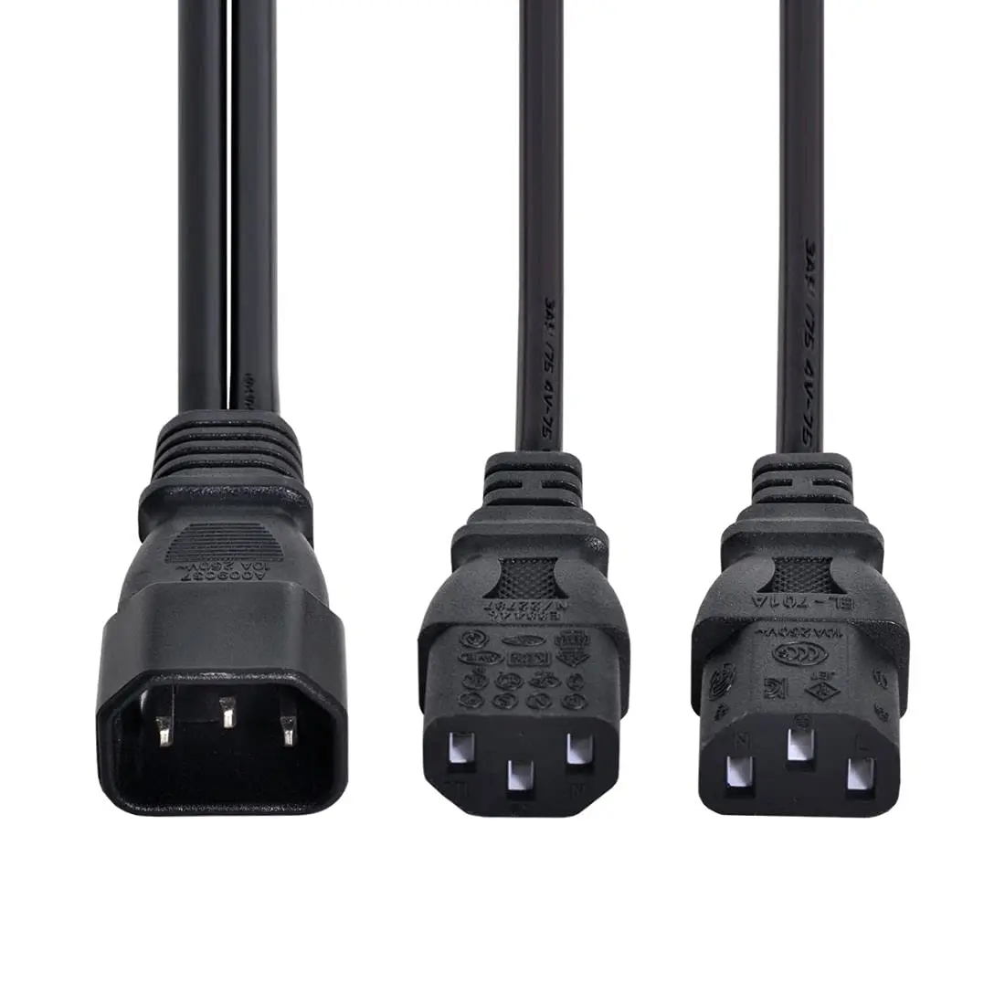 chenyang IEC 320 C14 Male 1 to 2 C13 Female Power Extension Cable 33cm | 10A 250V for Monitor & PC - view 4