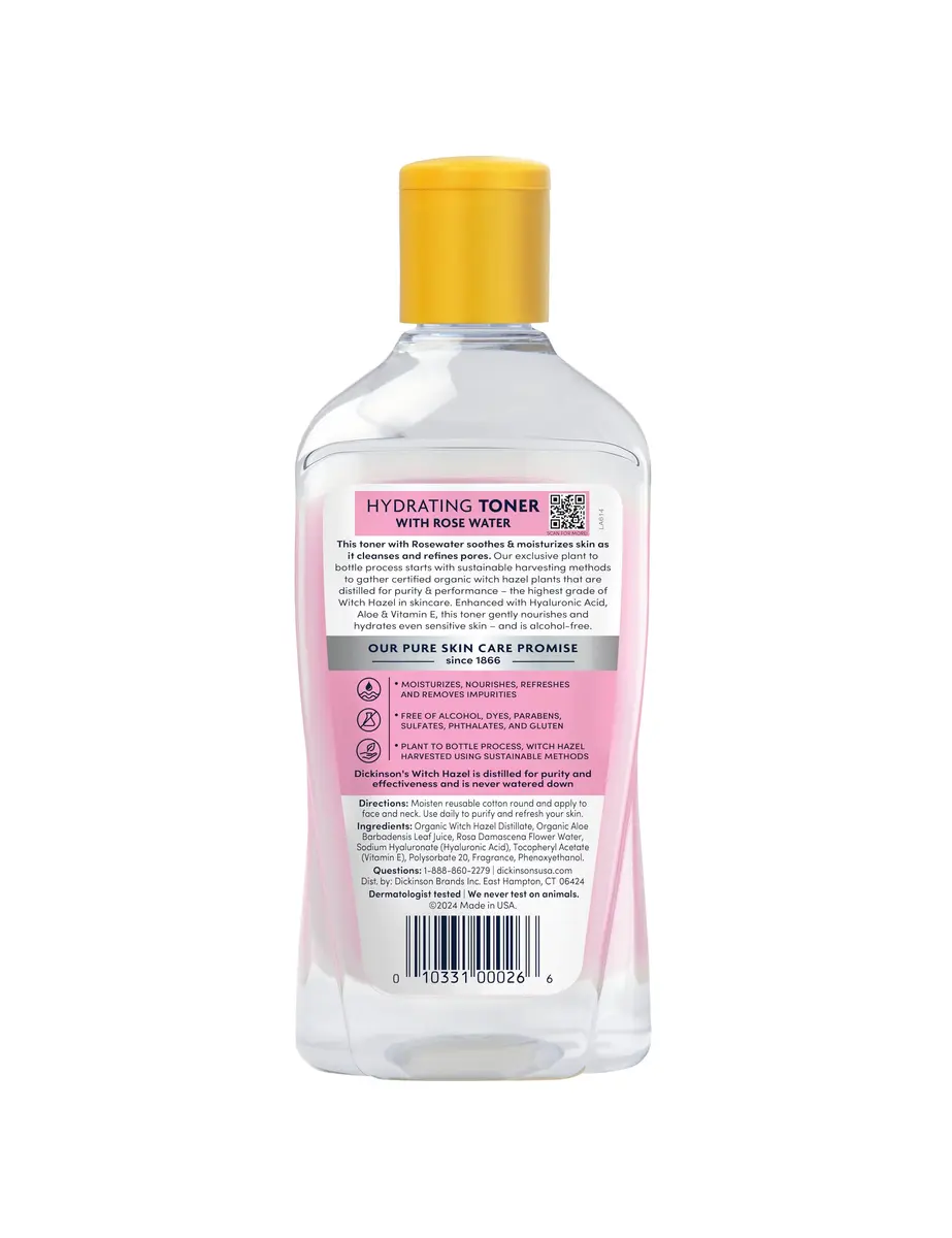 Dickinson's Witch Hazel Hydrating Toner with Rosewater | 16 Fl Oz | Alcohol-Free, Hydrates & Refreshes Skin - view 8