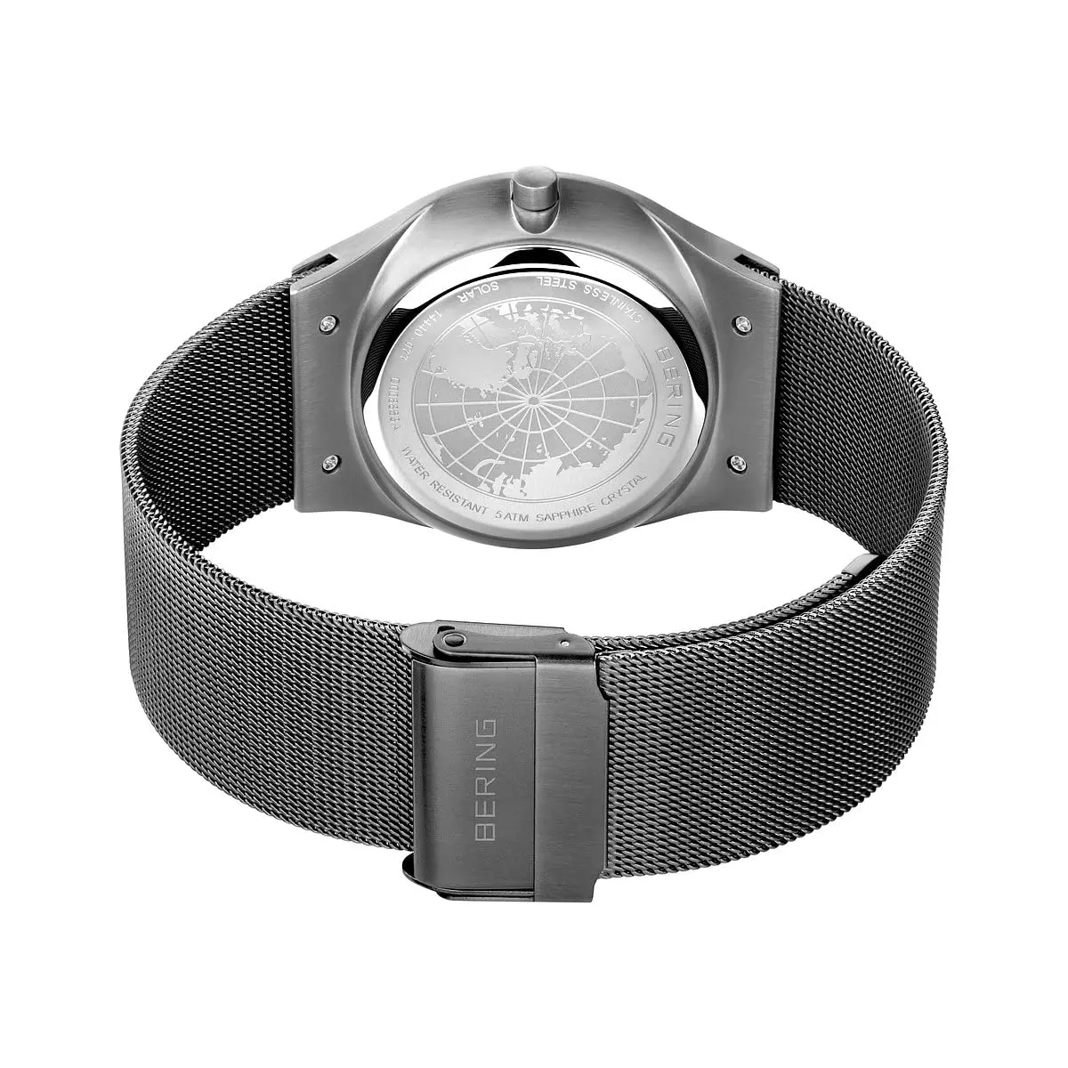 BERING Men's Solar Watch, 40 mm Stainless Steel Case & Dial, Milanese Strap, Sapphire Crystal, 5 ATM | Minimalist Scandinavian Design - view 4