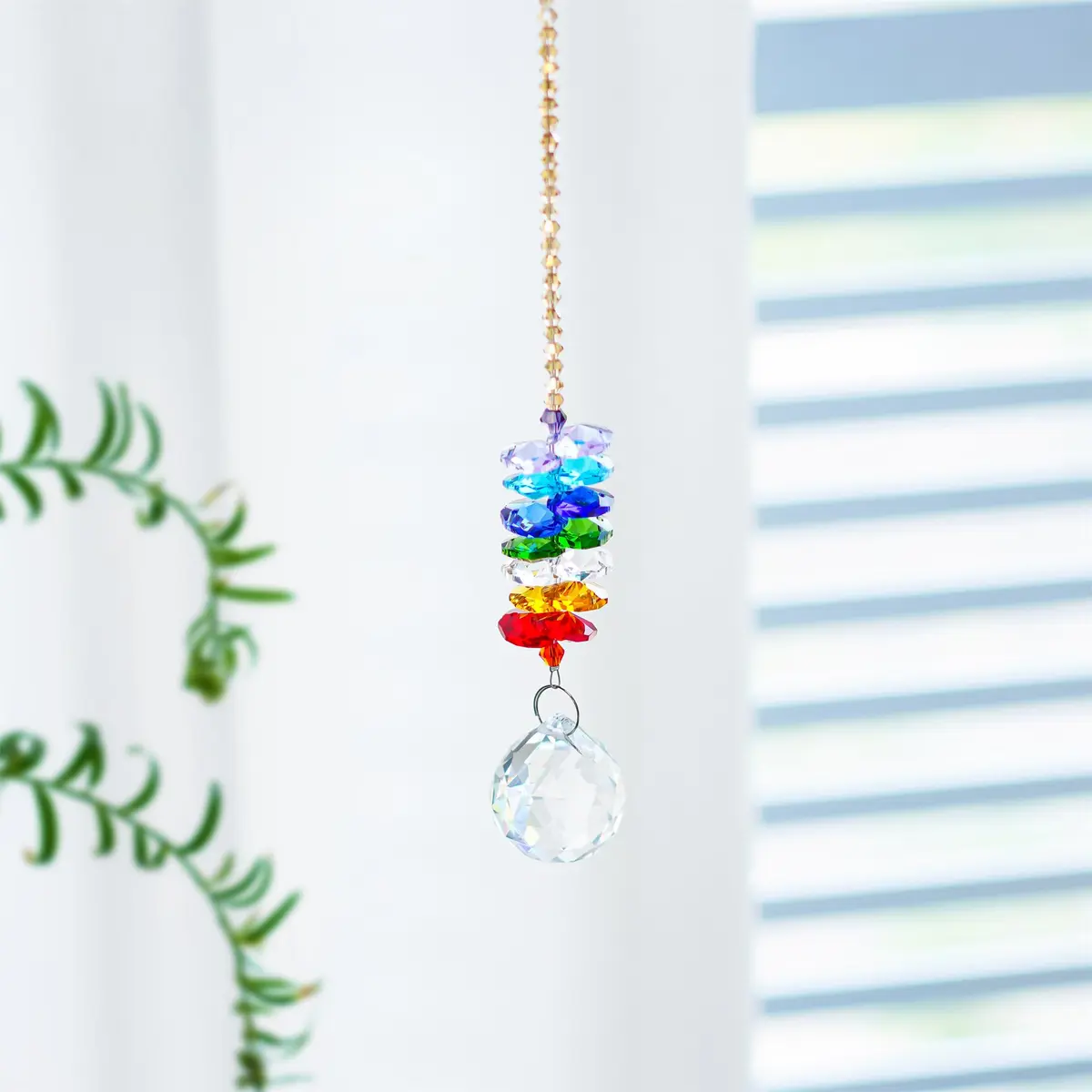H&D Hyaline & Dora Crystal Suncatcher Ball Prism 24cm (9.5 inch) | Rainbow Maker for Garden & Home Decor - view 2