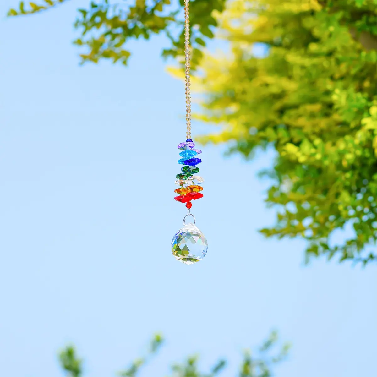 H&D Hyaline & Dora Crystal Suncatcher Ball Prism 24cm (9.5 inch) | Rainbow Maker for Garden & Home Decor - view 3
