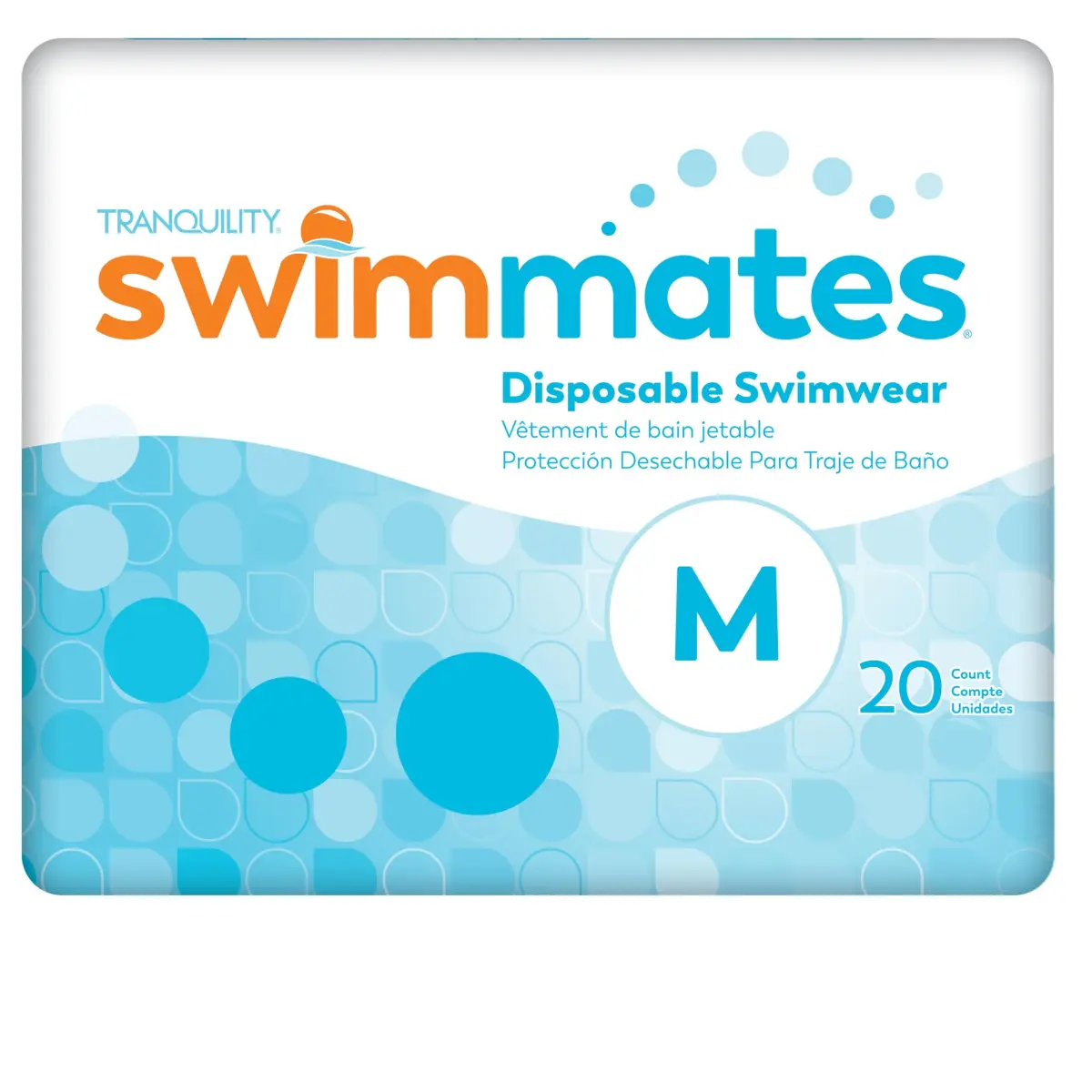 Swimmates Medium Adult Swim Diapers - 80 Count Case | Bowel Incontinence Protection Under Swimwear - main product image