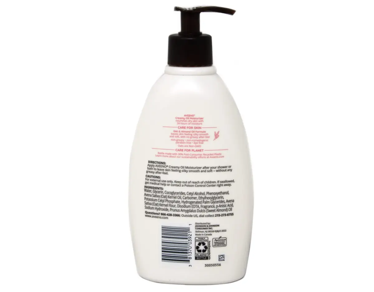 Aveeno Creamy Oil 12oz | Non-Greasy Moisturizing Oil with Oat & Almond - view 3