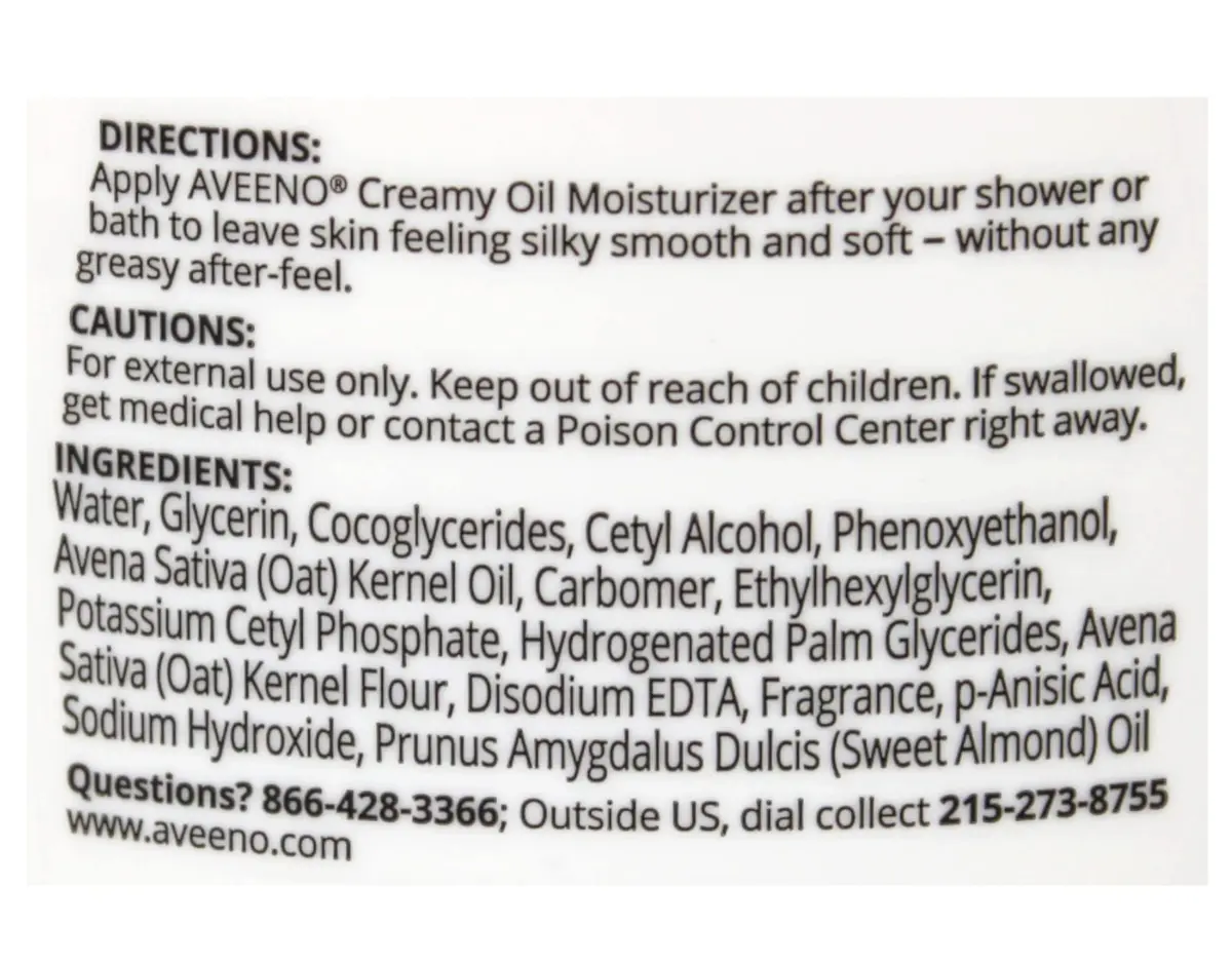 Aveeno Creamy Oil 12oz | Non-Greasy Moisturizing Oil with Oat & Almond - view 4