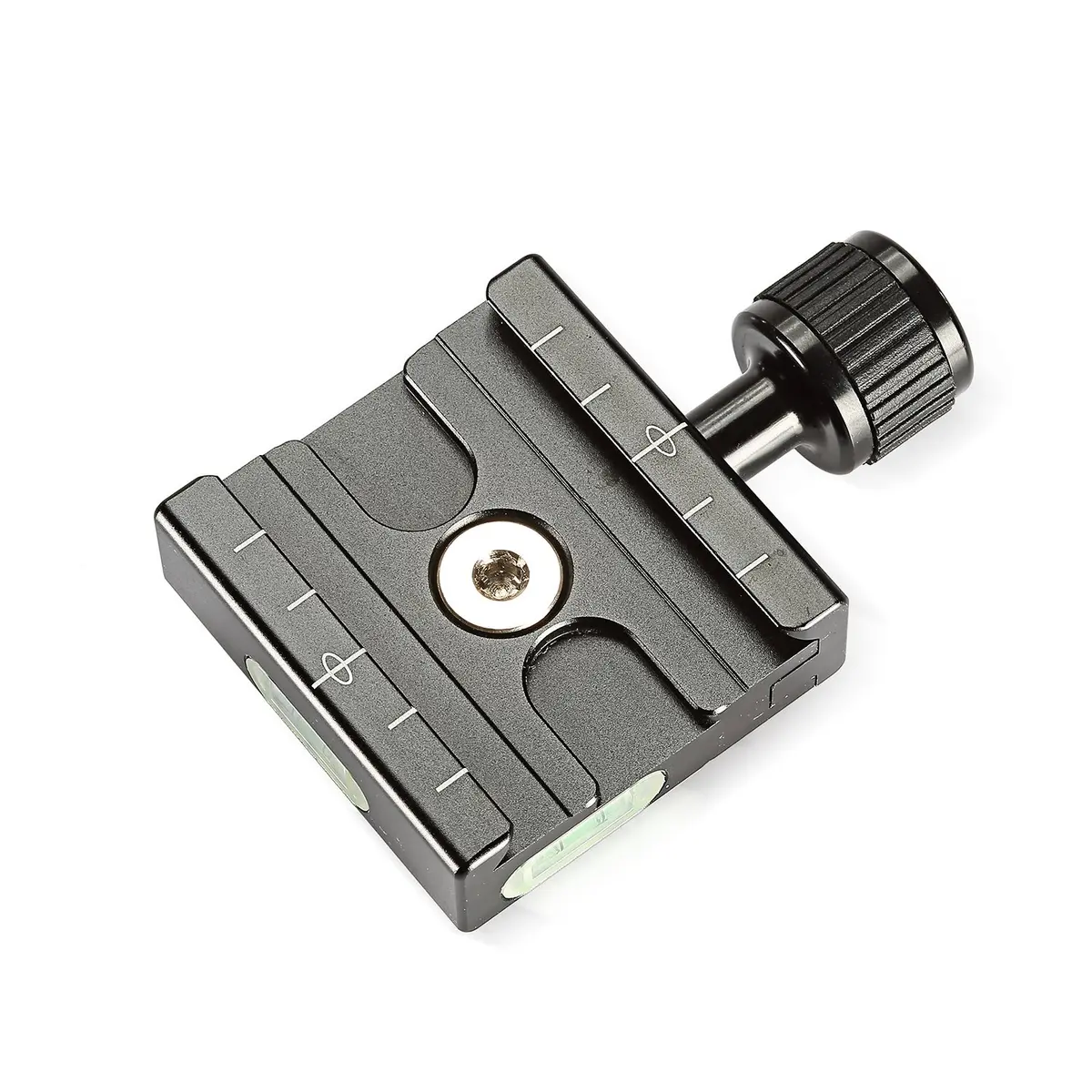 Neewer Aluminium 50mm Quick Release Plate QR Clamp 3/8-inch with 1/4-inch Adapter and Built-in Bubble Level | Durable Camera Support Accessory - main product image