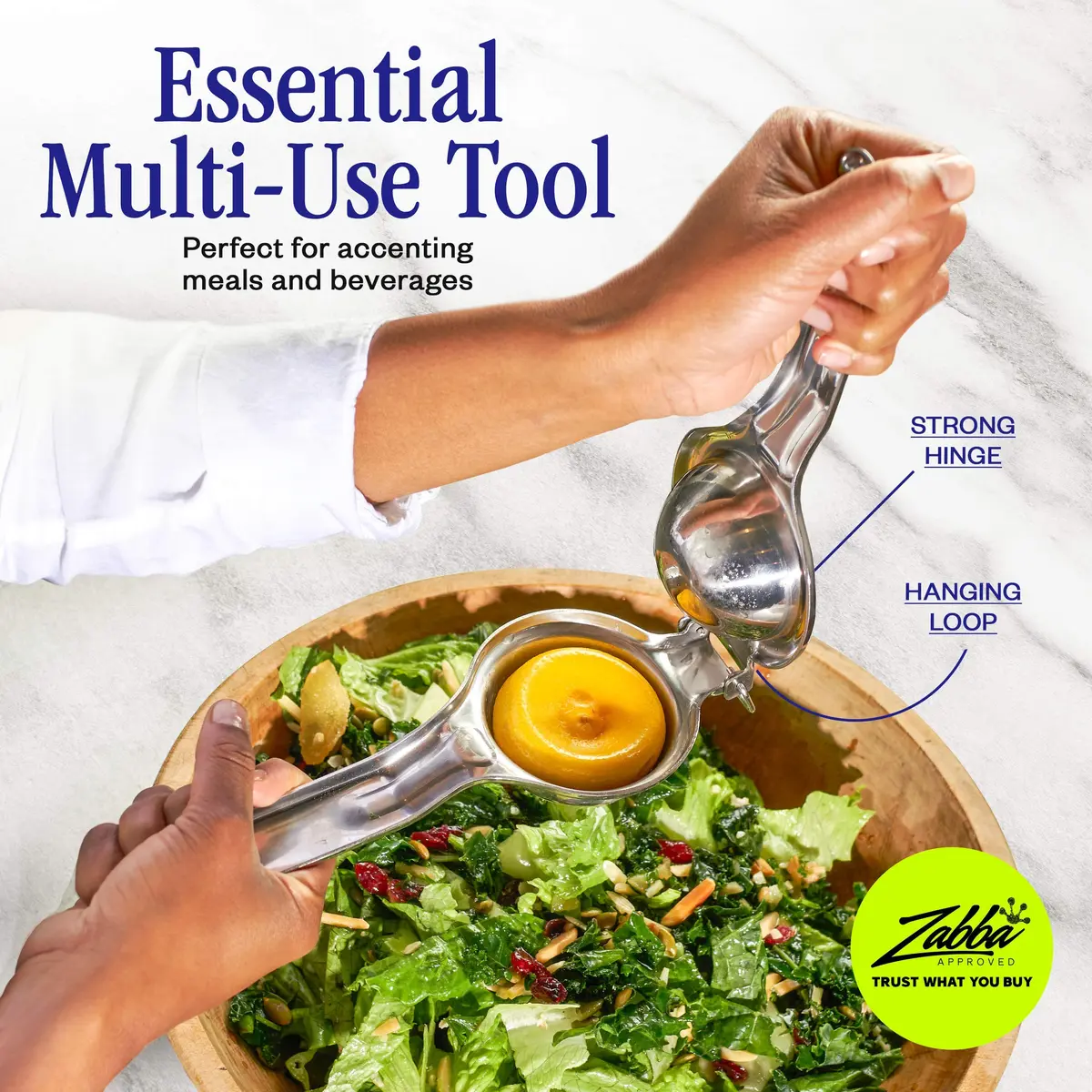 Nuvantee Lemon Squeezer | 18/10 Stainless Steel Manual Citrus Press, 2.75" Bowl, Rust-Resistant - view 3