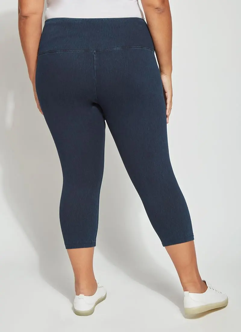 Lyssé Plus-size Denim Capri Legging Pants 3X US | High Waist Support & Supportive Fit - view 2