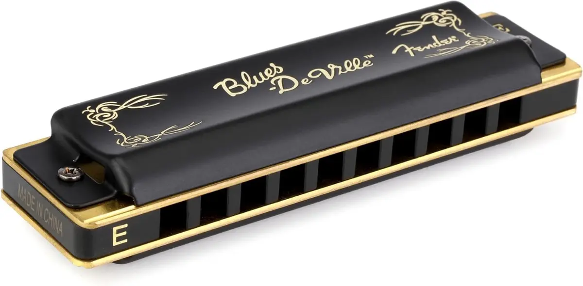 Fender Blues DeVille Harmonica, Key of E, 10-Hole | Phosphor Bronze Reeds & ABS Comb - main product image