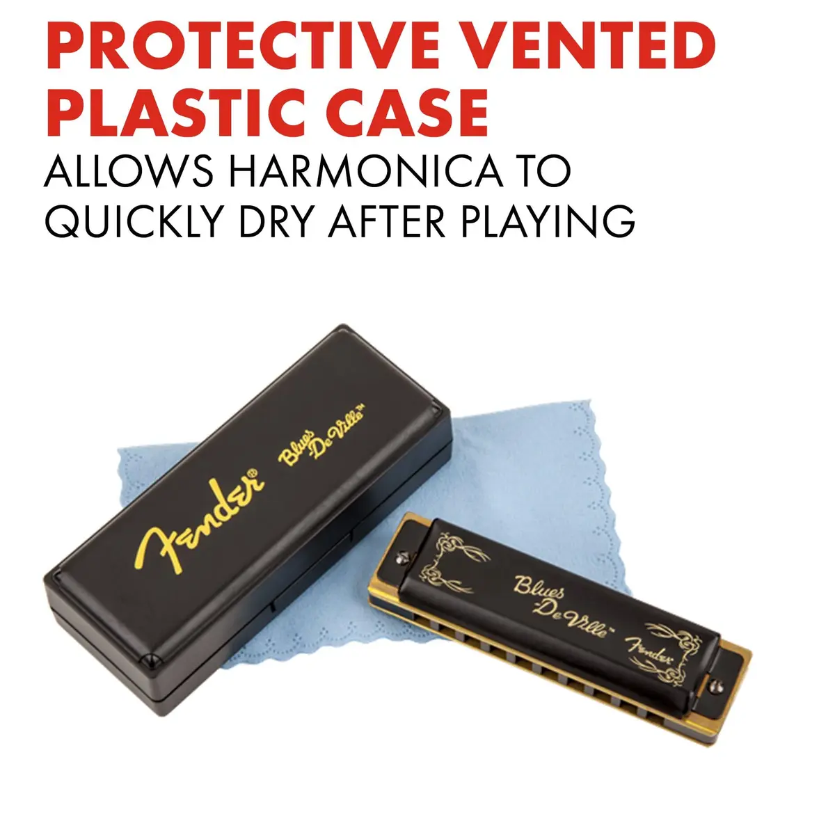 Fender Blues DeVille Harmonica, Key of F, 10-Hole | Bright Tone for Serious Performers - view 4