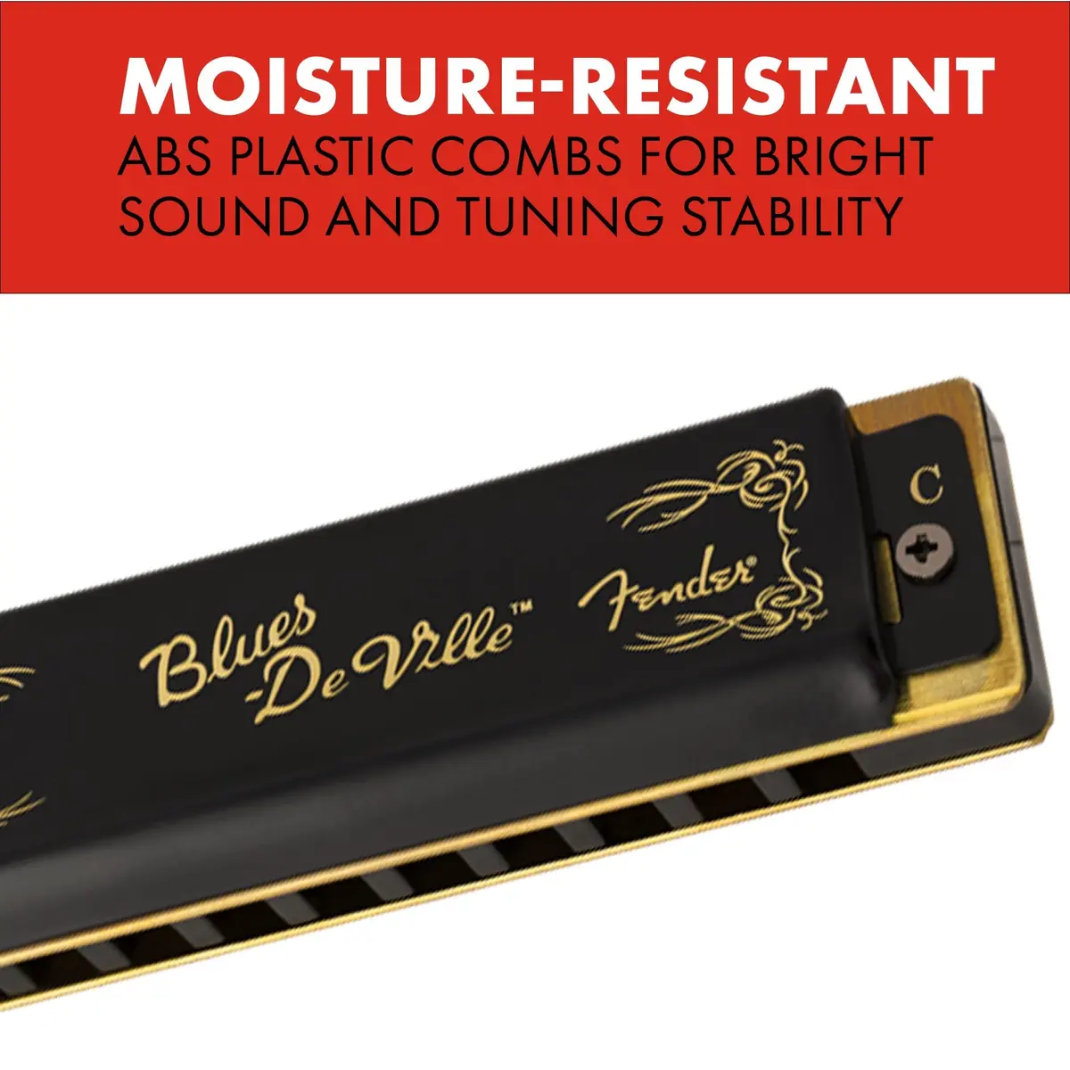 Fender Blues DeVille Harmonica, Key of F, 10-Hole | Bright Tone for Serious Performers - view 3