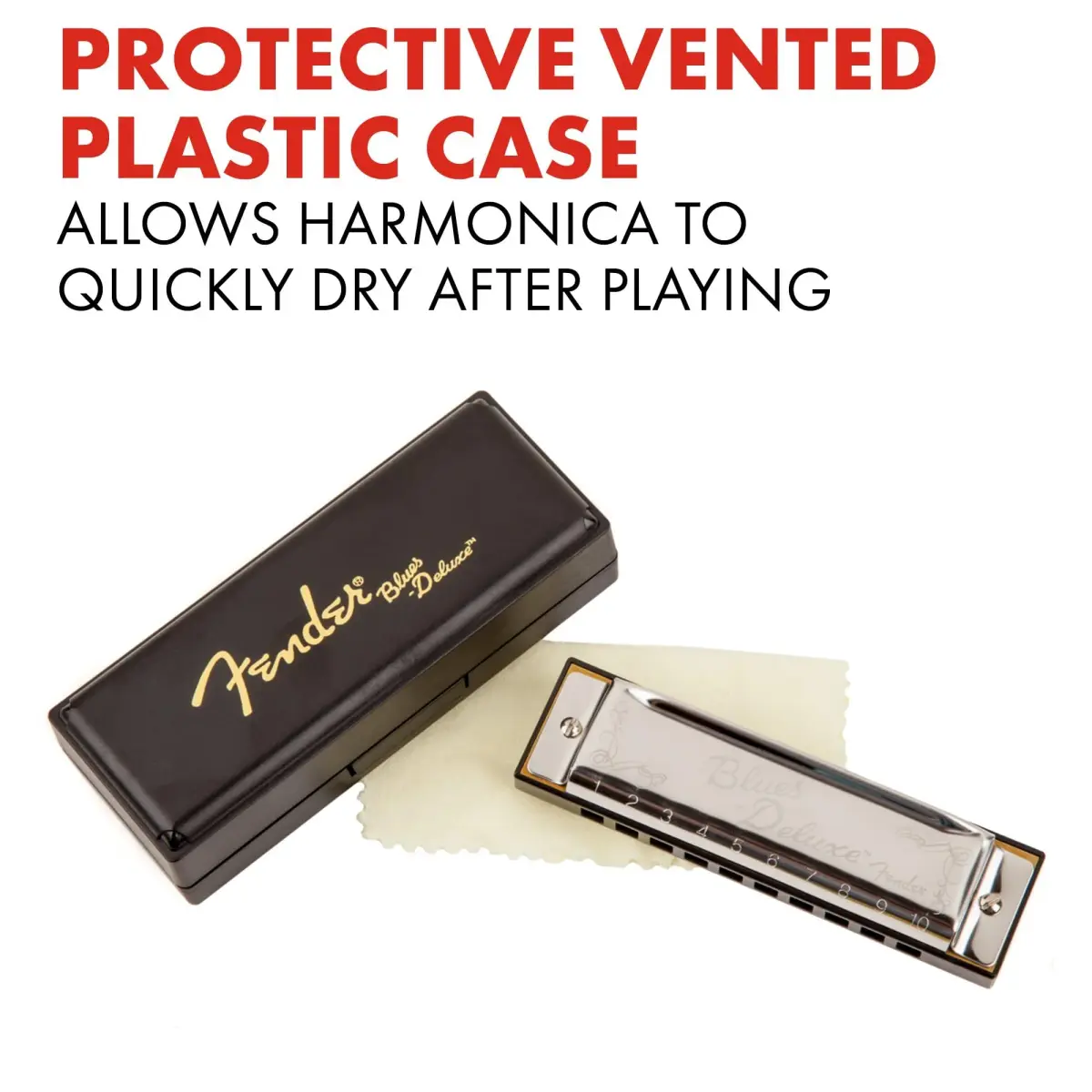 Fender Blues Deluxe Harmonica in A | Classic Tone & Reliable Construction - view 4
