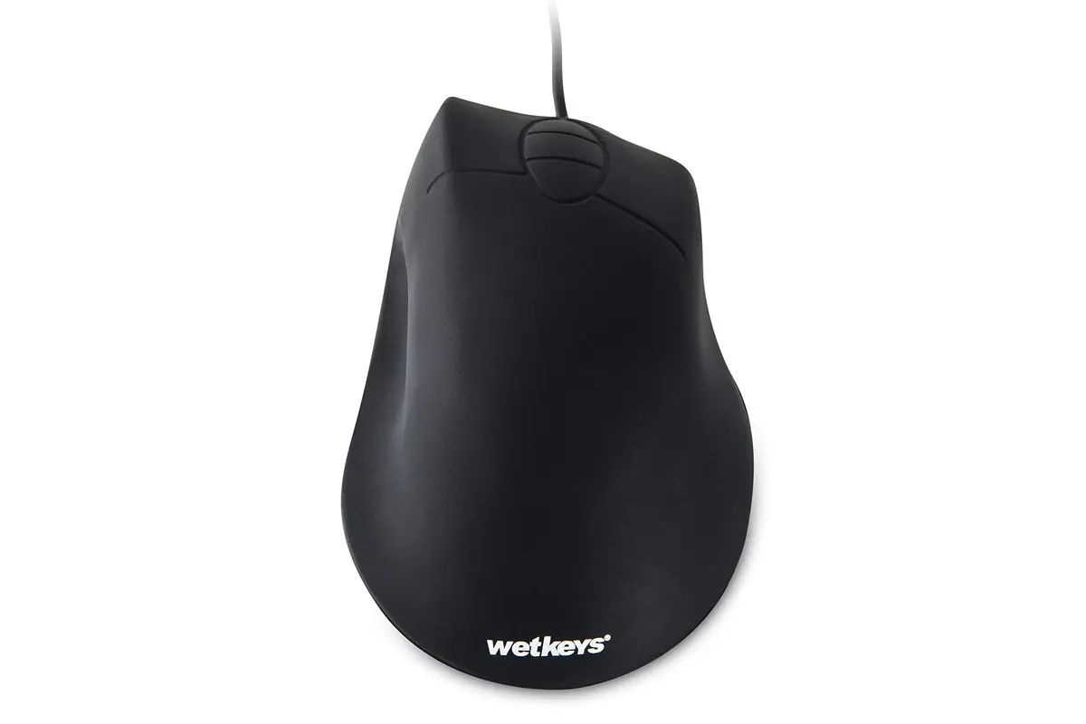 WetKeys Waterproof Ergonomic Optical Mouse | Fully Sealed Silicone, 3-Button Scroll (Black) | USB/PS2 | 0.23kg - view 3