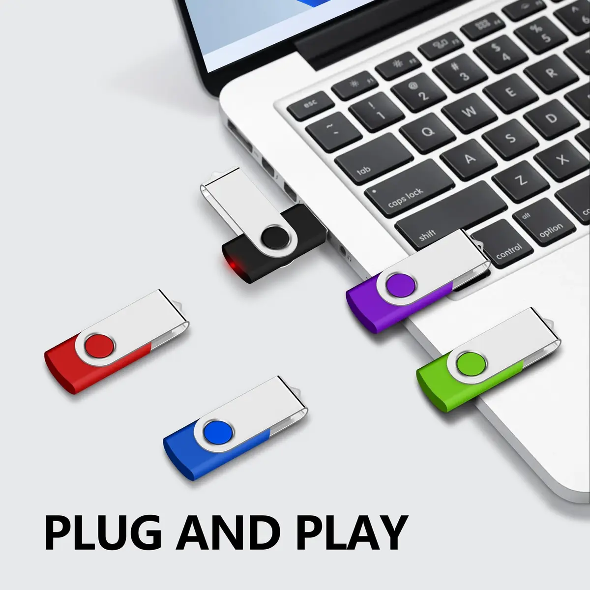 AreTop 2GB USB Flash Drive 10 Pack | Swivel Metal Cover & LED Indicator, Portable Data Storage - view 2