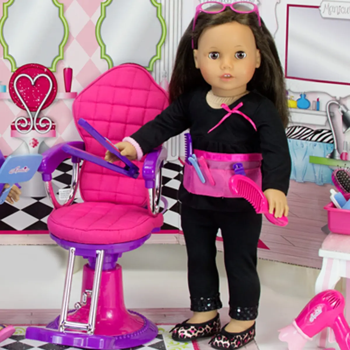 Sophia's 18 Inch Doll Hair Care Set, Pretend Play, 14 Piece Hair Styling Accessories for Dolls - view 4