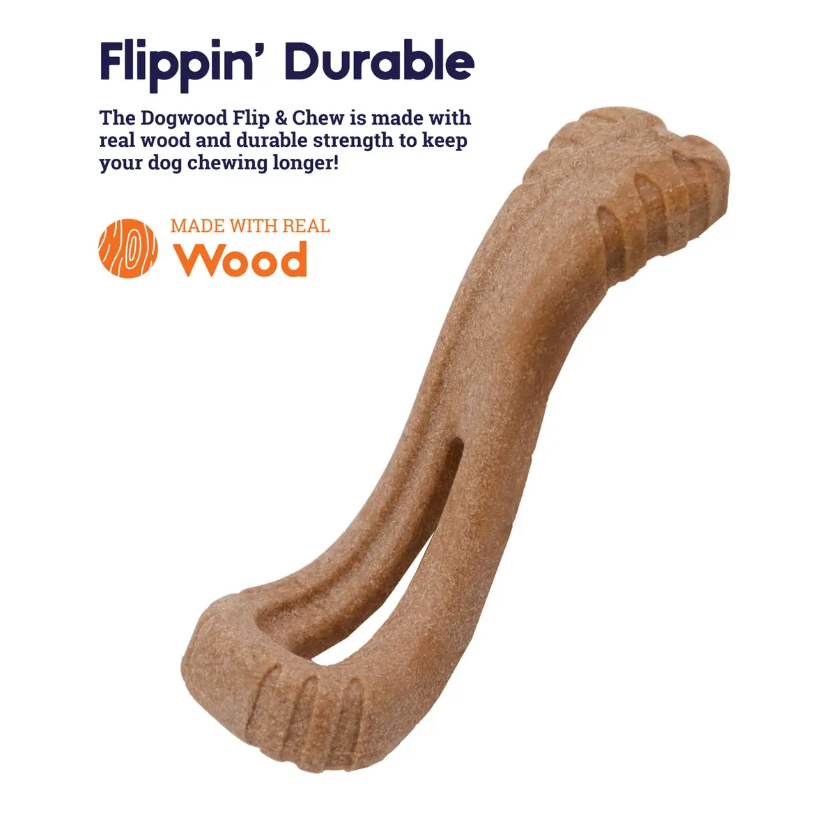 Outward Hound Dogwood Flip and Chew Bone, Medium | Durable Natural Wood Chew Toy for Dogs - view 2