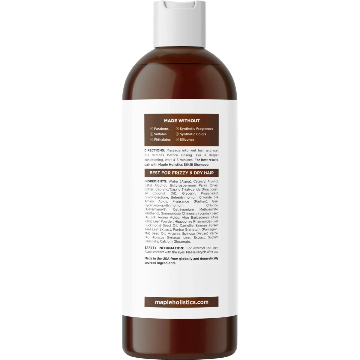 Maple Holistics Silk Protein Conditioner for Damaged Hair – Ultra Moisturizing for Dry Hair, 237ml (8 Fl Oz) | Defines Curls & Controls Frizz - view 4