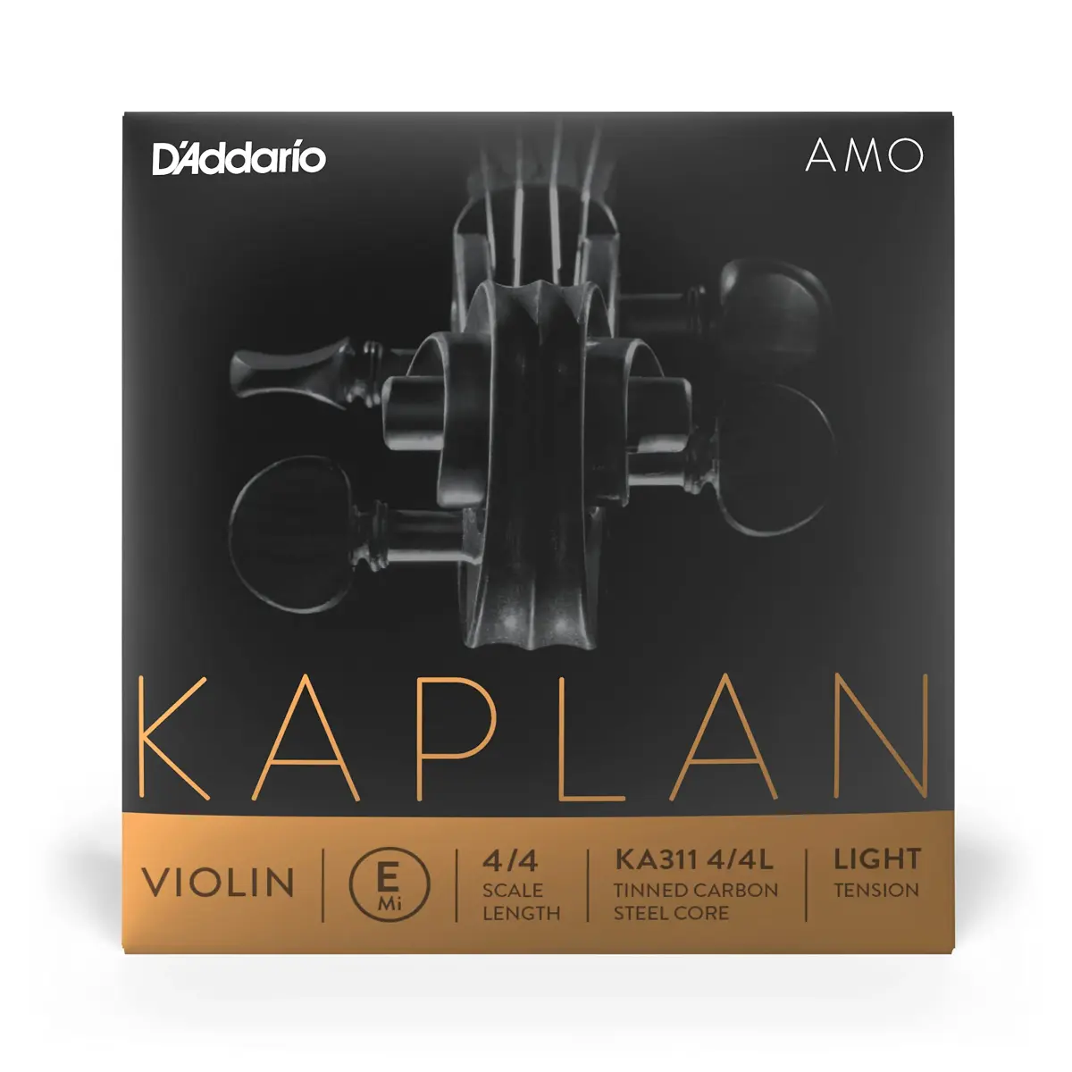 D'Addario Kaplan Amo Violin String Single E String 4/4L Light Tension | Professional Violin Strings for Brighter Instruments - main product image