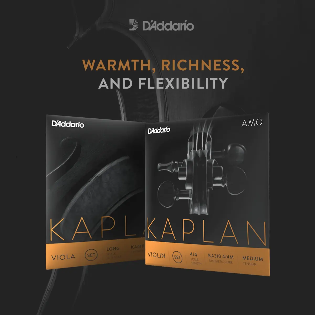 D'Addario Kaplan Amo Violin String Single E String 4/4L Light Tension | Professional Violin Strings for Brighter Instruments - view 2