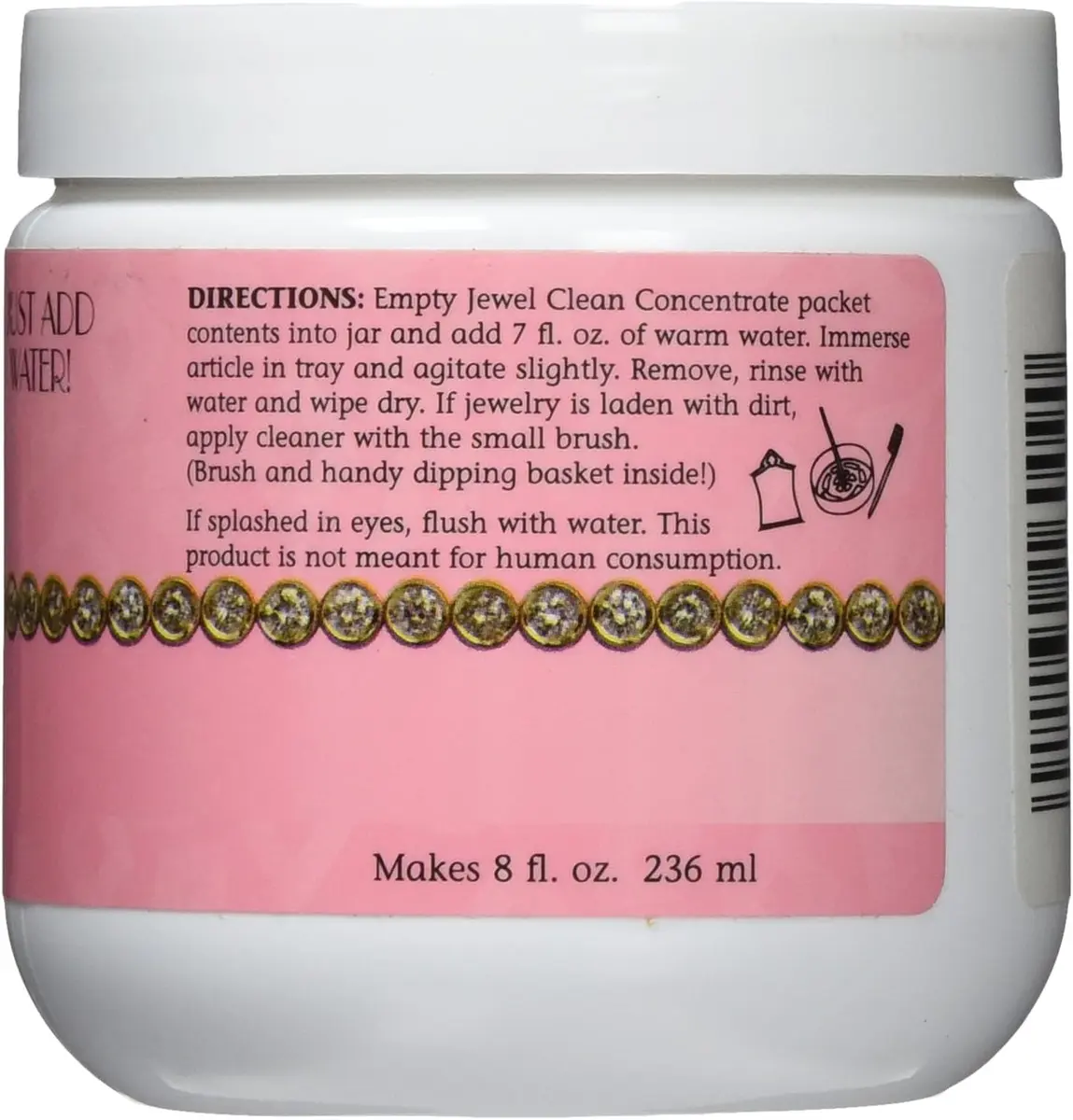 Hagerty Jewel Clean Concentrate Jewelry Cleaner Solution with Brush & Basket | Ammonia-Free, Odorless, 8 Oz - view 2