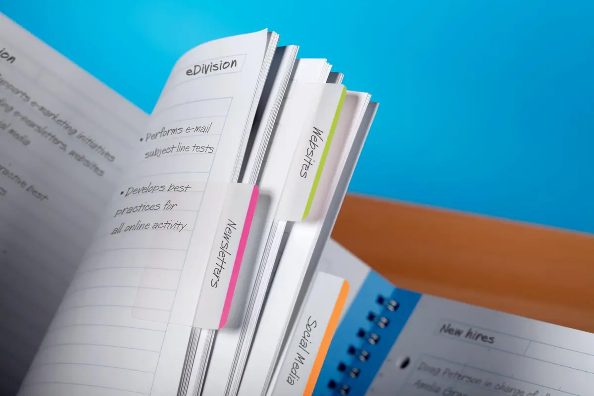 Post-it Sticky Tabs .625 in. x 1.5 in. | Bright Colors for Organizing & Reminders - view 4