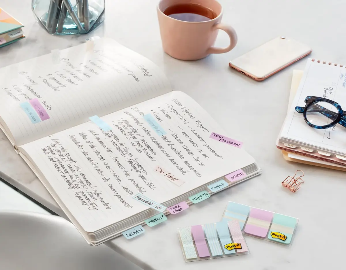 Post-it Sticky Tabs .625 in. x 1.5 in. | Bright Colors for Organizing & Reminders - view 3