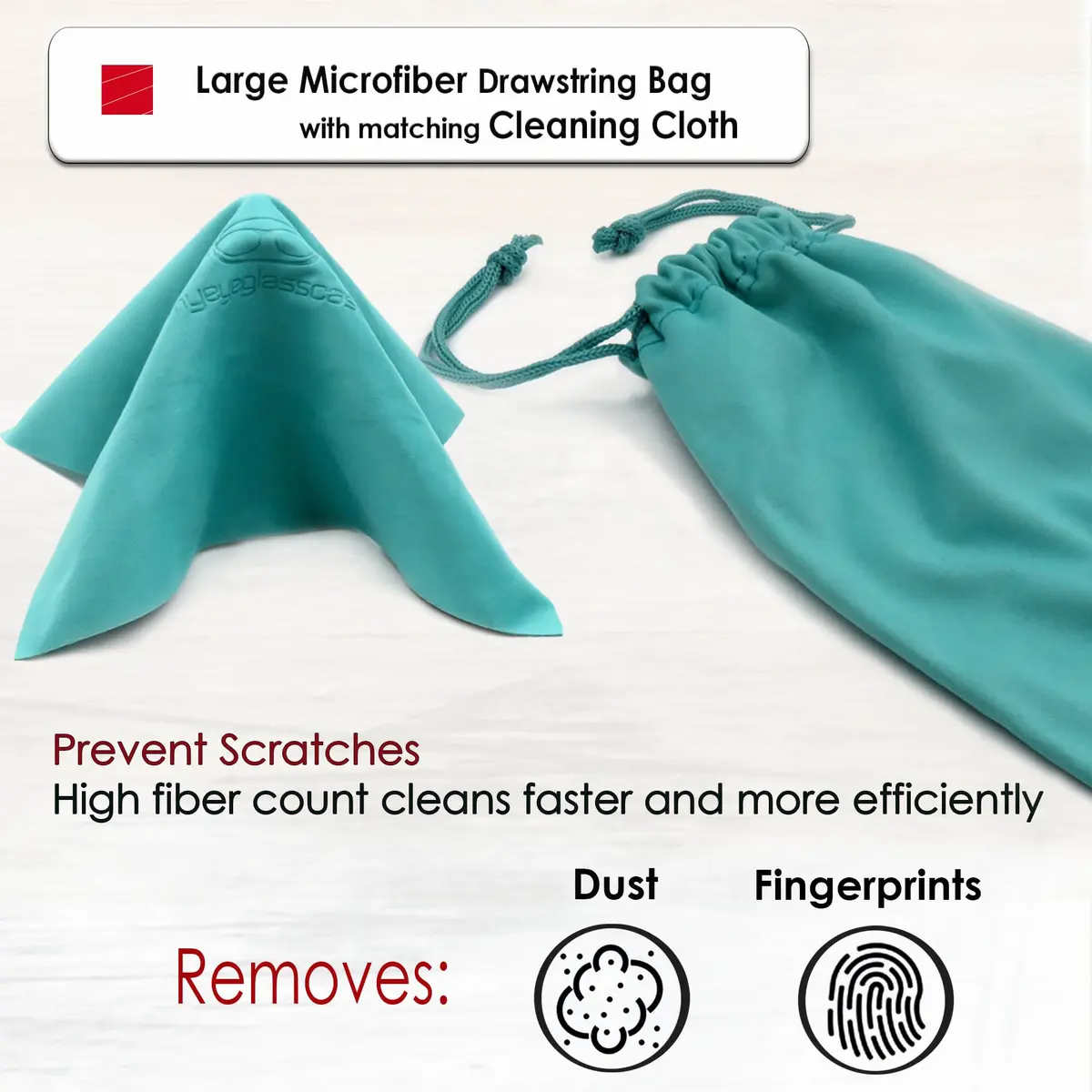 MyEyeglassCase Large Teal Sunglasses Case with Microfiber Cloth | Classic & Protective (70-120 chars) - view 6