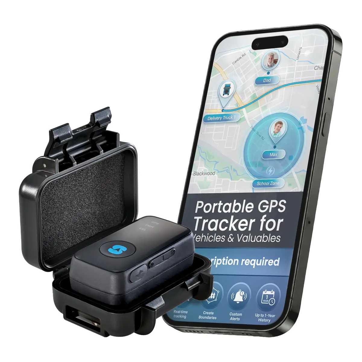 Spy Tec GPS Tracker for Vehicles & Kids, Mini Waterproof Magnetic Real-Time | Compact, Waterproof & Global Coverage - main product image