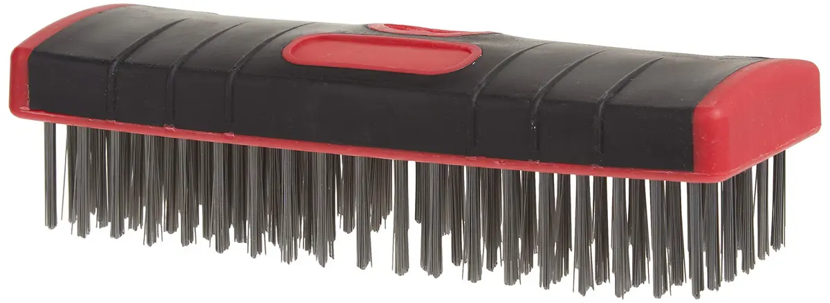 Red Devil 4166 7-Inch Stainless Steel Scrub Brush | Soft Grip, Durable & Solvent-Resistant - main product image