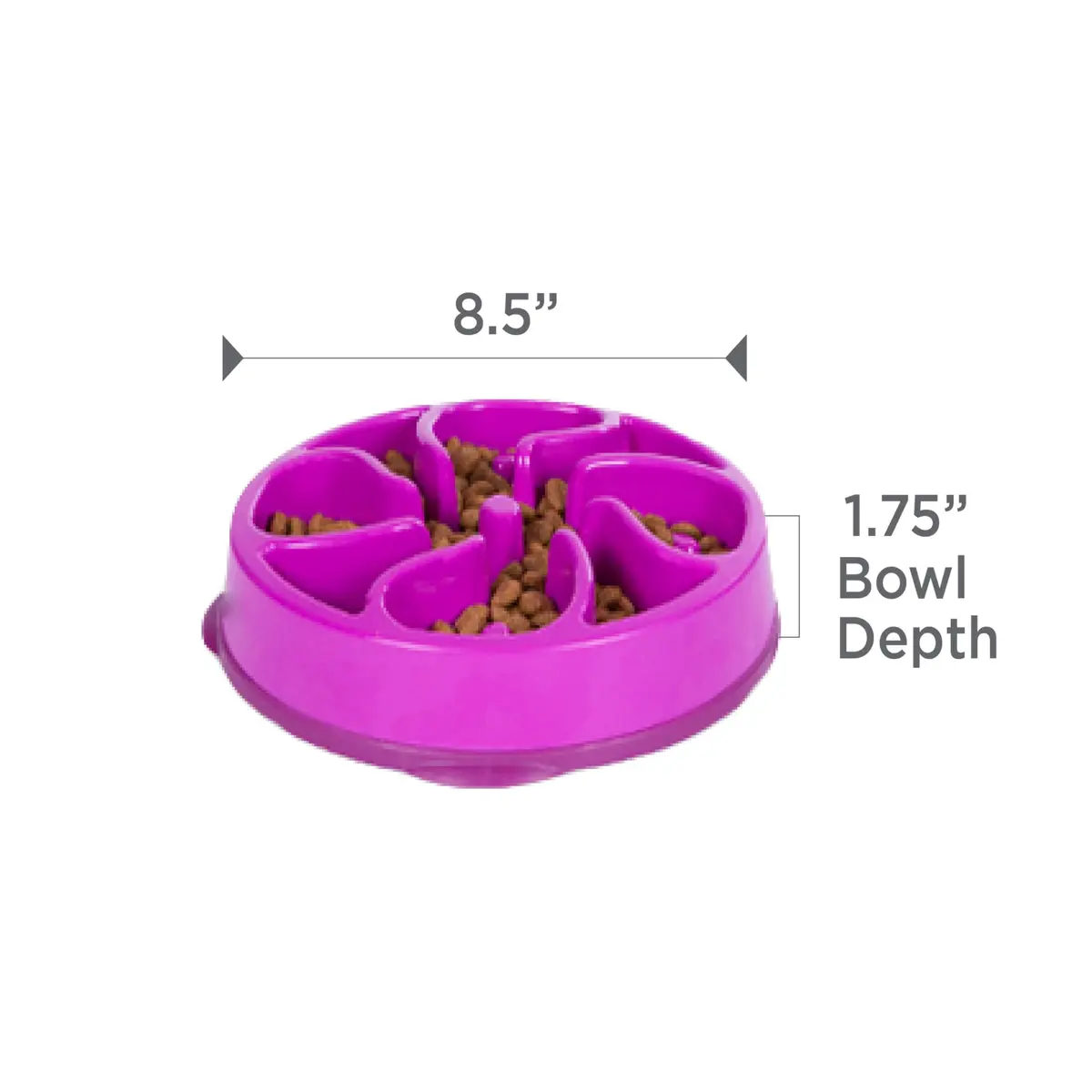 Outward Hound Fun Feeder Slow Bowl Medium 2-Cup Capacity Purple Flower Pattern | Slow Eating Dog Bowl - view 7